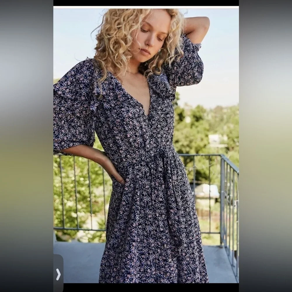 FREE PEOPLE Float on sunbeam midi dress. Size S. Retail $168